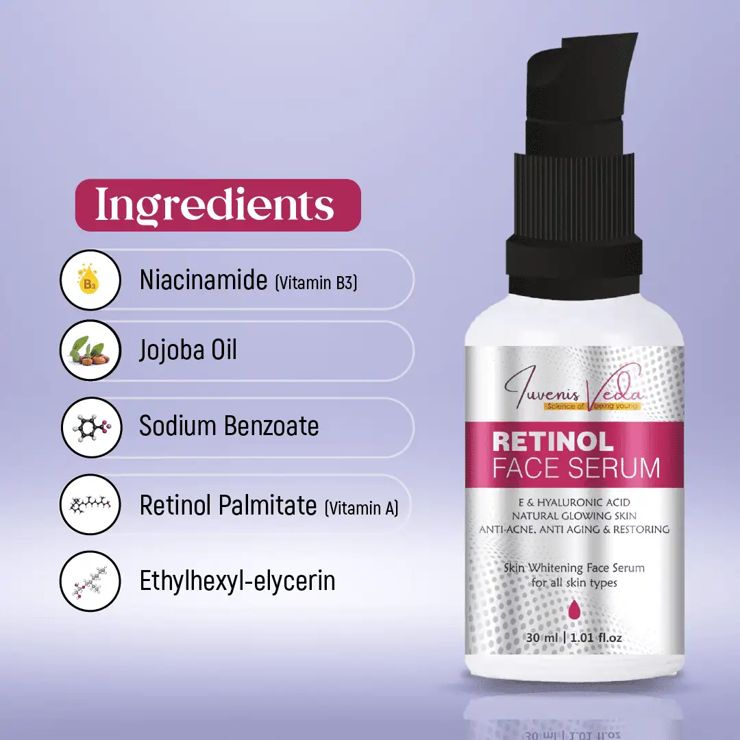 Iuvenis Veda Retinol Face Serum - 30 ML | Advanced Anti-Aging Formula | For Men and Women | Suitable for All Skin Types 3 Iuvenis Veda Retinol Face Serum - 30 ML | Advanced Anti-Aging Formula | For Men and Women | Suitable for All Skin Types - Image 3