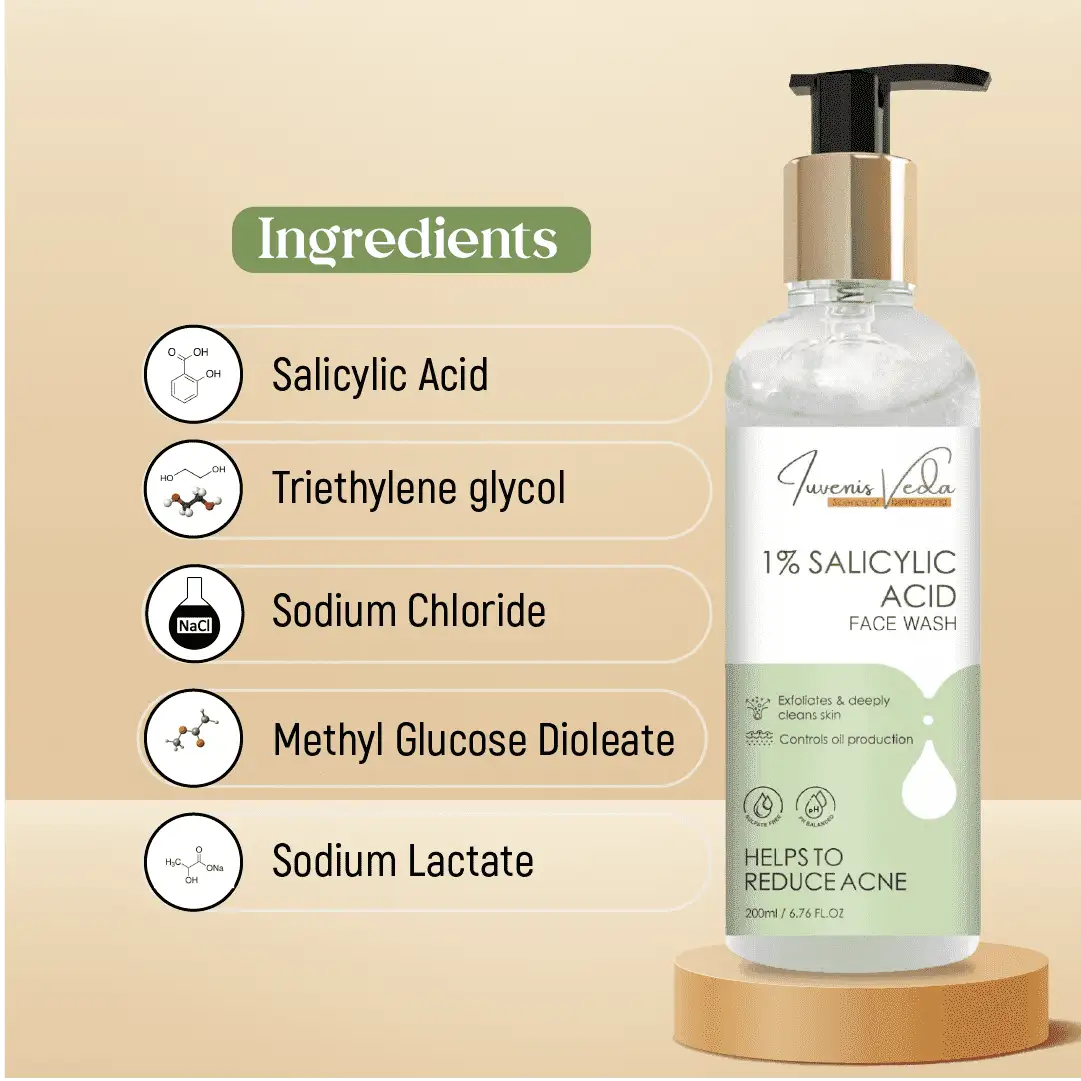 Iuvenis Veda 1% Salicylic Acid Face Wash - 200 ML | Deep Cleansing and Exfoliation | For Men and Women | All Skin Types 3 Iuvenis Veda 1% Salicylic Acid Face Wash - 200 ML | Deep Cleansing and Exfoliation | For Men and Women | All Skin Types - Image 3