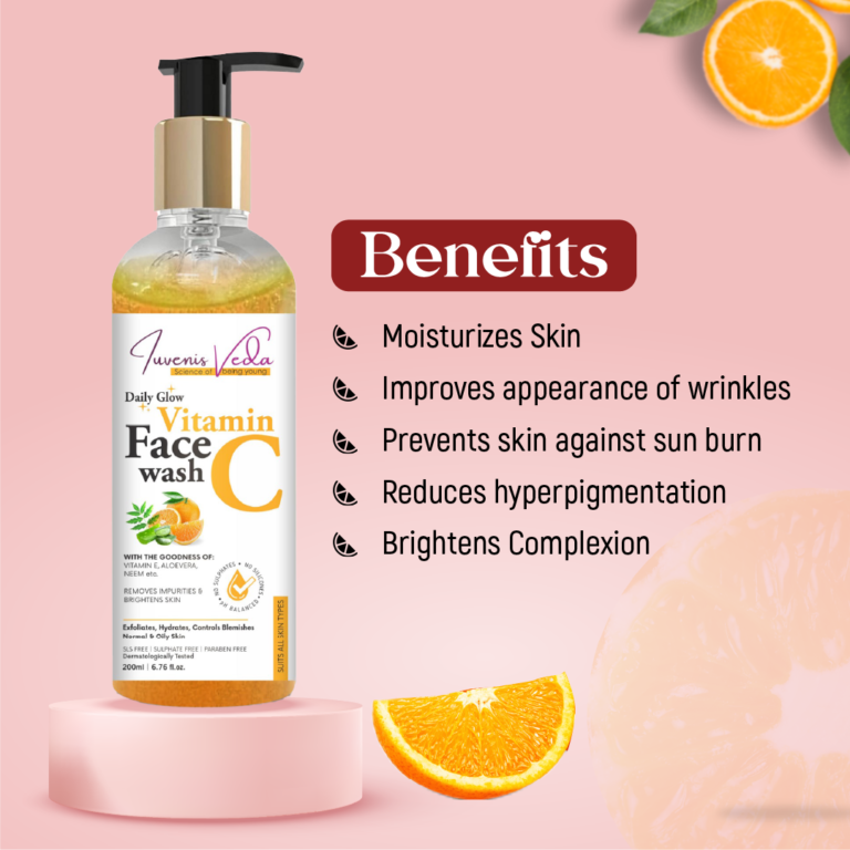 Iuvenis Veda Vitamin C Face Wash - 200 ML | Brightening and Refreshing | For Men and Women | All Skin Types - Image 2