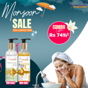 Combo - 1% Salicylic Acid Face Wash + Vit C Face Wash | Deep Cleansing and Exfoliation | For Men and Women | All Skin Types